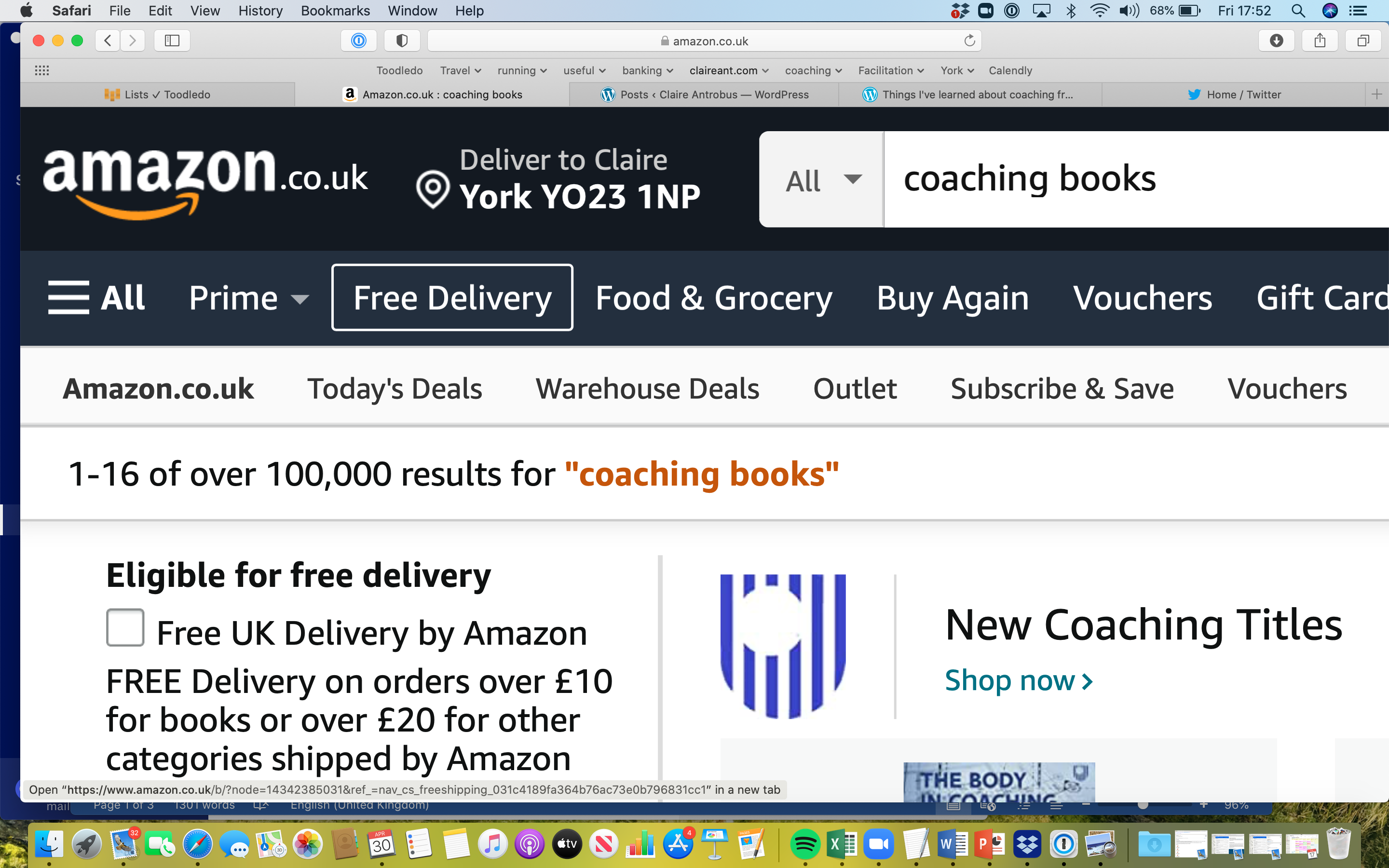 screenshot of amazon search for coaching books